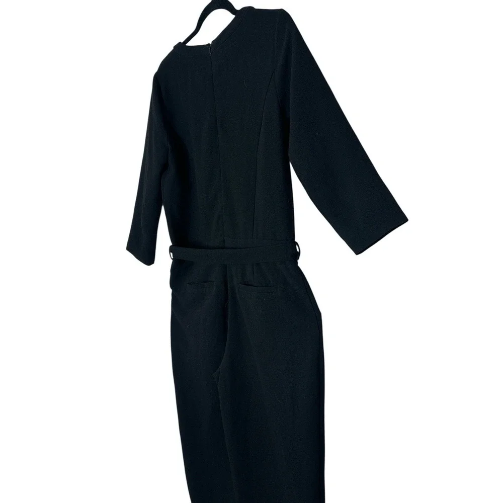 Madewell Jumpsuit Women's Size‎ 2 Black  Long Sleeve Tapered Ankle Pockets